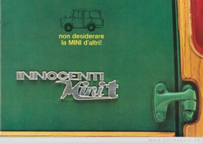 Vintage Italian ad for the Innocenti mini t car